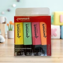 Penmark Fosforlu Kalem 4 Lü Asetat Karışık Renk Pastel Blisterli Set