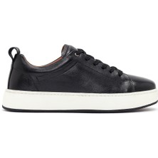 Derimod Erkek Siyah Bağcıklı Kalın Tabanlı Deri Sneaker 26SFD765318