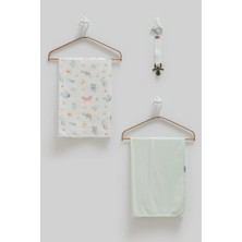 Caramell Basıc Kutulu Ikili Battaniye Emzik Askısı Üçlü Set -80X85 cm - Yeşil - 0 - 12 Ay Yeşil