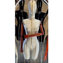 Md Vitrin Dekorasyon 38 Beden Ahşap Kollu Pantolon Giyebilen Özel Siyah/gold Terzi Mankeni