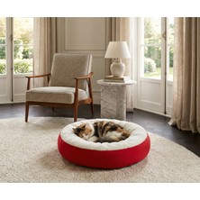 Brt Pet Peluş Simit Kedi Yatağı, Küçük Irk Köpek Yatağı, 55 cm
