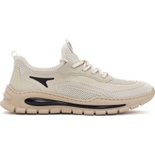 Derimod Zero Erkek Bej Bağcıklı Kalın Tabanlı Kumaş Sneaker 26SFD69156F