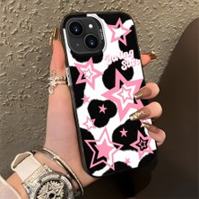 HONTINGA iPhone 13 Mini ile Uyumlu Kılıfı Silikon Kenar Sert Arka Düşüme Önleyici Basitlik Anti Düşme Kamera Korumali Renkli Yıldızlar Desen Telefon Kılıfı Kadın ve Erkek Için Uygundur K1-0702
