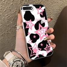 HONTINGA iPhone 8 Plus ile Uyumlu Kılıfı Silikon Kenar Sert Arka Düşüme Önleyici Basitlik Anti Düşme Kamera Korumali Renkli Yıldızlar Desen Telefon Kılıfı Kadın ve Erkek Için Uygundur K1-0702