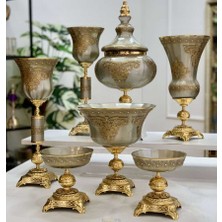 Dekor Arya Napoli̇ 7 Parça Salon Konsol Aksesuar Seti̇ Platin