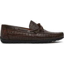 Derimod Erkek Kahverengi Kroko Deri Loafer 26SFD7544E3