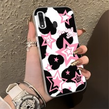 HONTINGA Samsung Galaxy A20 ile Uyumlu Kılıfı Silikon Kenar Sert Arka Düşüme Önleyici Basitlik Anti Düşme Kamera Korumali Renkli Yıldızlar Desen Telefon Kılıfı Kadın ve Erkek Için Uygundur K1-0702