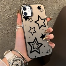HONTINGA iPhone 12 Mini ile Uyumlu Kılıfı Silikon Kenar Sert Arka Düşüme Önleyici Basitlik Anti Düşme Kamera Korumali Yıldız Desen Telefon Kılıfı Kadın ve Erkek Için Uygundur K1-0703