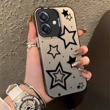 HONTINGA Oppo A3X 4g ile Uyumlu Kılıfı Silikon Kenar Sert Arka Düşüme Önleyici Basitlik Anti Düşme Kamera Korumali Yıldız Desen Telefon Kılıfı Kadın ve Erkek Için Uygundur K1-0703