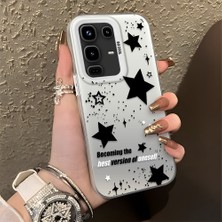 HONTINGA Infinix Note 50 Pro 4g ile Uyumlu Kılıfı Silikon Kenar Sert Arka Düşüme Önleyici Basitlik Anti Düşme Kamera Korumali Yıldız Desen Telefon Kılıfı Kadın ve Erkek Için Uygundur K1-0704