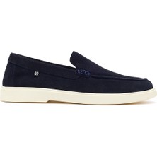 Derimod Erkek Lacivert Süet Deri Casual Loafer 26SFD707610