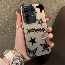 HONTINGA Infinix Note 50 Pro Plus ile Uyumlu Kılıfı Silikon Kenar Sert Arka Düşüme Önleyici Basitlik Anti Düşme Kamera Korumali Yıldız Desen Telefon Kılıfı Kadın ve Erkek Için Uygundur K1-0706
