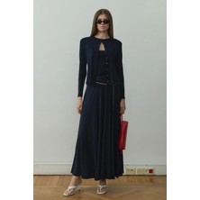 Suud Collection Lacivert Cosie Düğmeli Hırka