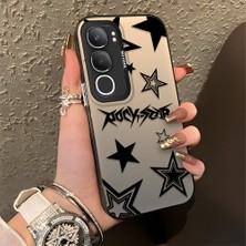 HONTINGA Vivo Y19S ile Uyumlu Kılıfı Silikon Kenar Sert Arka Düşüme Önleyici Basitlik Anti Düşme Kamera Korumali Yıldız Desen Telefon Kılıfı Kadın ve Erkek Için Uygundur K1-0706