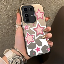HONTINGA Infinix Note 50 Pro 4g ile Uyumlu Kılıfı Silikon Kenar Sert Arka Düşüme Önleyici Basitlik Anti Düşme Kamera Korumali Pembe Yıldız Desen Telefon Kılıfı Kadın ve Erkek Için Uygundur K1-0707
