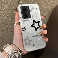 HONTINGA Vivo Y16 ile Uyumlu Kılıfı Silikon Kenar Sert Arka Düşüme Önleyici Basitlik Anti Düşme Kamera Korumali Yıldız Desen Telefon Kılıfı Kadın ve Erkek Için Uygundur K1-0703