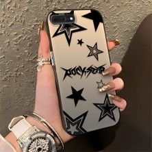 HONTINGA iPhone 8 Plus ile Uyumlu Kılıfı Silikon Kenar Sert Arka Düşüme Önleyici Basitlik Anti Düşme Kamera Korumali Yıldız Desen Telefon Kılıfı Kadın ve Erkek Için Uygundur K1-0706