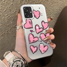 HONTINGA Samsung Galaxy A07 ile Uyumlu Kılıfı Silikon Kenar Sert Arka Düşüme Önleyici Basitlik Anti Düşme Kamera Korumali Kalp Desen Telefon Kılıfı Kadın ve Erkek Için Uygundur K1-0708