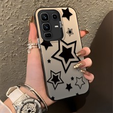 HONTINGA Infinix Note 50 Pro Plus ile Uyumlu Kılıfı Silikon Kenar Sert Arka Düşüme Önleyici Basitlik Anti Düşme Kamera Korumali Yıldız Desen Telefon Kılıfı Kadın ve Erkek Için Uygundur K1-0709