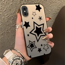 HONTINGA iPhone Xs Max ile Uyumlu Kılıfı Silikon Kenar Sert Arka Düşüme Önleyici Basitlik Anti Düşme Kamera Korumali Yıldız Desen Telefon Kılıfı Kadın ve Erkek Için Uygundur K1-0709