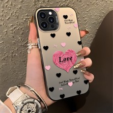 HONTINGA iPhone 13 Pro ile Uyumlu Kılıfı Silikon Kenar Sert Arka Düşüme Önleyici Basitlik Anti Düşme Kamera Korumali Kalp Desen Telefon Kılıfı Kadın ve Erkek Için Uygundur K1-0708