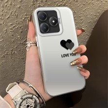 HONTINGA Realme C61 ile Uyumlu Kılıfı Silikon Kenar Sert Arka Düşüme Önleyici Basitlik Anti Düşme Kamera Korumali Kalp Desen Telefon Kılıfı Kadın ve Erkek Için Uygundur K1-0710