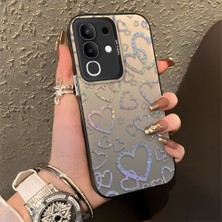 HONTINGA Vivo Y29 ile Uyumlu Kılıfı Silikon Kenar Sert Arka Düşüme Önleyici Basitlik Anti Düşme Kamera Korumali Kalp Desen Telefon Kılıfı Kadın ve Erkek Için Uygundur K1-0710