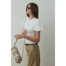 Suud Collection Ekru Beth Balon Kol Gömlek