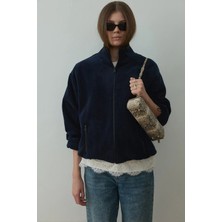 Suud Collection Lacivert Anu Oversize Fermuarlı Ceket