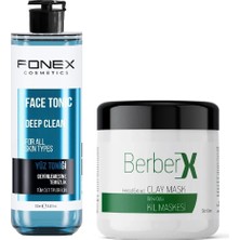 Fonex Yüz Temizleme Tonik 250ML + Berber x Bitki Özlü Kil Maskesi 650GR.