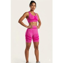 BBS Büzgü Detaylı Yüksek Bel Spor Şort ve Büstiyer Takımı