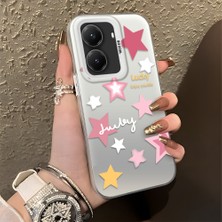 HONTINGA Poco X7 Pro ile Uyumlu Kılıfı Silikon Kenar Sert Arka Düşüme Önleyici Basitlik Anti Düşme Kamera Korumali Pembe Yıldız Desen Telefon Kılıfı Kadın ve Erkek Için Uygundur K1-0707