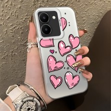 HONTINGA Vivo Y36 5g ile Uyumlu Kılıfı Silikon Kenar Sert Arka Düşüme Önleyici Basitlik Anti Düşme Kamera Korumali Kalp Desen Telefon Kılıfı Kadın ve Erkek Için Uygundur K1-0708