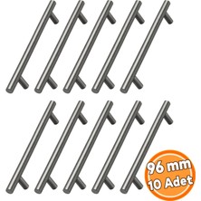 Nzb (10 Adet) Titanyum Renk 96 mm 9,6 cm Metal Mobilya Mutfak Dolap Çekmece Dolabı Kulbu Kulpu Kulpları