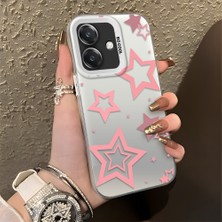 HONTINGA Oppo A3 5g ile Uyumlu Kılıfı Silikon Kenar Sert Arka Düşüme Önleyici Basitlik Anti Düşme Kamera Korumali Yıldız Desen Telefon Kılıfı Kadın ve Erkek Için Uygundur K1-0709