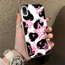 HONTINGA iPhone Xr ile Uyumlu Kılıfı Silikon Kenar Sert Arka Düşüme Önleyici Basitlik Anti Düşme Kamera Korumali Renkli Yıldızlar Desen Telefon Kılıfı Kadın ve Erkek Için Uygundur K1-0702