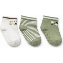 Solde 3’lü Çocuk Pamuklu Günlük Çorap – Çizgili & Figürlü, Kaliteli
