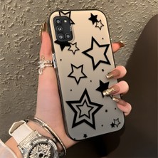 HONTINGA Samsung Galaxy A31 ile Uyumlu Kılıfı Silikon Kenar Sert Arka Düşüme Önleyici Basitlik Anti Düşme Kamera Korumali Yıldız Desen Telefon Kılıfı Kadın ve Erkek Için Uygundur K1-0703