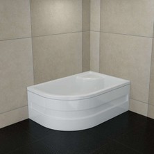 Sırduş 120X80X44 Asimetrik Sol Oturmalı Mini Küvet, Beyaz