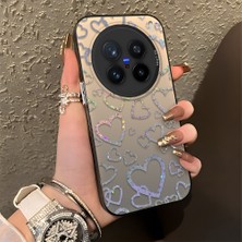 HONTINGA Vivo X200 Pro ile Uyumlu Kılıfı Silikon Kenar Sert Arka Düşüme Önleyici Basitlik Anti Düşme Kamera Korumali Kalp Desen Telefon Kılıfı Kadın ve Erkek Için Uygundur K1-0710