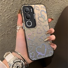 HONTINGA Vivo Y19S ile Uyumlu Kılıfı Silikon Kenar Sert Arka Düşüme Önleyici Basitlik Anti Düşme Kamera Korumali Kalp Desen Telefon Kılıfı Kadın ve Erkek Için Uygundur K1-0710