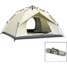 MiraLive Krem - Çift Astarlı Otomatik Kamp Çadır 200X200X135CM AC-6635 (4887)