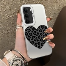 HONTINGA Realme 14X ile Uyumlu Kılıfı Silikon Kenar Sert Arka Düşüme Önleyici Basitlik Anti Düşme Kamera Korumali Leopar Kalp Desen Telefon Kılıfı Kadın ve Erkek Için Uygundur K1-0715