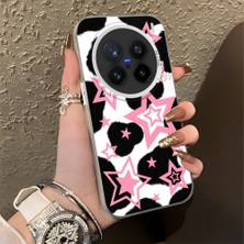 HONTINGA Vivo X200 Pro ile Uyumlu Kılıfı Silikon Kenar Sert Arka Düşüme Önleyici Basitlik Anti Düşme Kamera Korumali Renkli Yıldızlar Desen Telefon Kılıfı Kadın ve Erkek Için Uygundur K1-0702