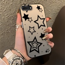 HONTINGA iPhone 8 Plus ile Uyumlu Kılıfı Silikon Kenar Sert Arka Düşüme Önleyici Basitlik Anti Düşme Kamera Korumali Yıldız Desen Telefon Kılıfı Kadın ve Erkek Için Uygundur K1-0703