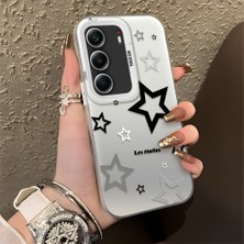 HONTINGA Tecno Camon 40 ile Uyumlu Kılıfı Silikon Kenar Sert Arka Düşüme Önleyici Basitlik Anti Düşme Kamera Korumali Yıldız Desen Telefon Kılıfı Kadın ve Erkek Için Uygundur K1-0703