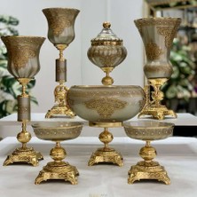 Dekor Arya 7 Parça Napoli̇ Salon Aksesuar Konsol Seti̇ Platin