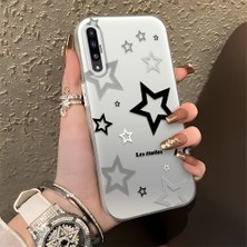 HONTINGA Samsung Galaxy A50 ile Uyumlu Kılıfı Silikon Kenar Sert Arka Düşüme Önleyici Basitlik Anti Düşme Kamera Korumali Yıldız Desen Telefon Kılıfı Kadın ve Erkek Için Uygundur K1-0703