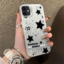 HONTINGA iPhone 12 Mini ile Uyumlu Kılıfı Silikon Kenar Sert Arka Düşüme Önleyici Basitlik Anti Düşme Kamera Korumali Yıldız Desen Telefon Kılıfı Kadın ve Erkek Için Uygundur K1-0704