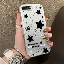 HONTINGA iPhone 8 Plus ile Uyumlu Kılıfı Silikon Kenar Sert Arka Düşüme Önleyici Basitlik Anti Düşme Kamera Korumali Yıldız Desen Telefon Kılıfı Kadın ve Erkek Için Uygundur K1-0704